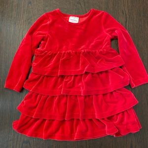 Hanna Andersson red velour ruffle dress